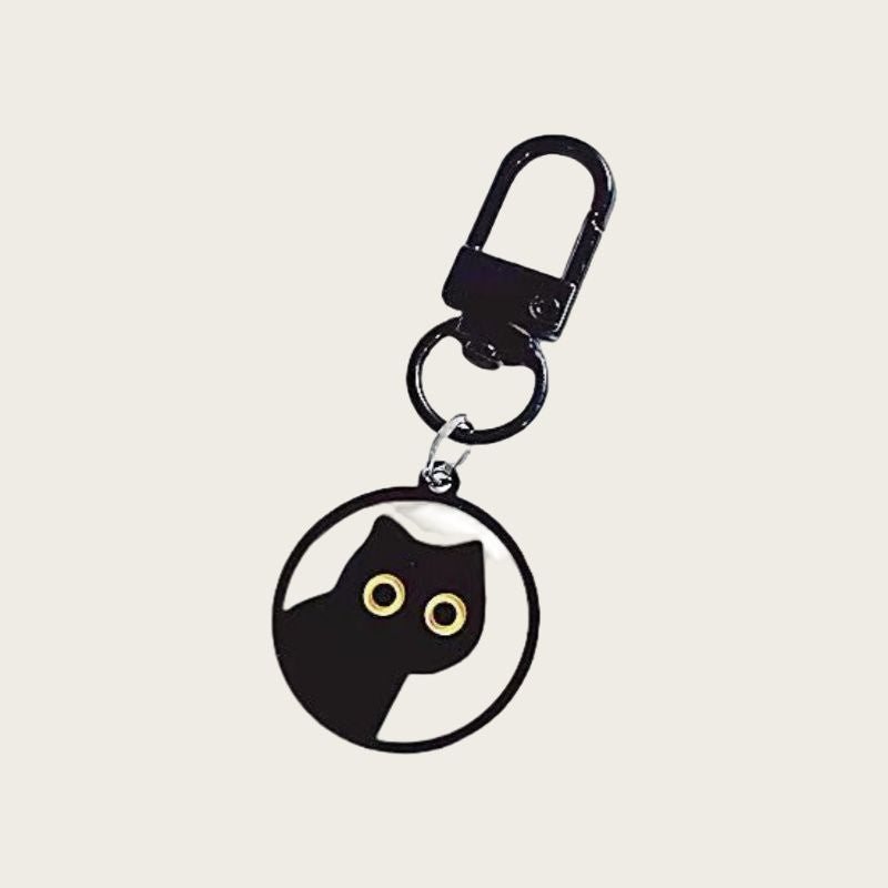 Wholesale Cute Cartoon Black Water Cup Kitten Alloy Oil Dropping DIY Jewelry Keychain Pendant Tide